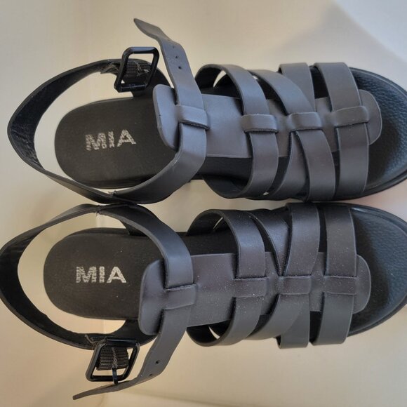 MIA Black strappy Sandals with block heel size 6 - Picture 4 of 11